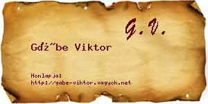 Gábe Viktor névjegykártya